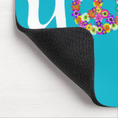 Yoga Peace Sign Floral Mousepad (Ecke)