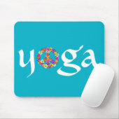 Yoga Peace Sign Floral Mousepad (Mit Mouse)