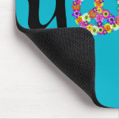Yoga Peace Sign Floral Mousepad (Ecke)