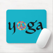 Yoga Peace Sign Floral Mousepad (Mit Mouse)
