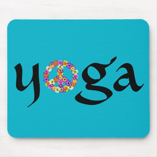 Yoga Peace Sign Floral Mousepad (Vorne)