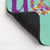 Yoga Peace Sign Floral Mousepad (Ecke)