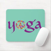 Yoga Peace Sign Floral Mousepad (Mit Mouse)