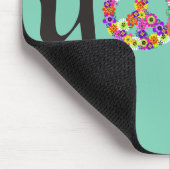 Yoga Peace Sign Floral Mousepad (Ecke)