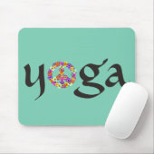Yoga Peace Sign Floral Mousepad (Mit Mouse)