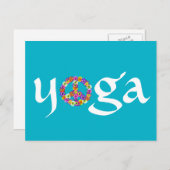 Yoga Peace Sign Floral Postkarte (Vorne/Hinten)