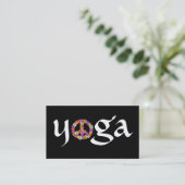 Yoga Peace Sign for Yoga Instructor White on Black Visitenkarte (Stehend Vorderseite)