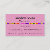 Yoga Peace Sign for Yoga Instructor White on Black Visitenkarte (Rückseite)