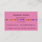 Yoga Peace Sign for Yoga Instructor White on Green Visitenkarte (Rückseite)