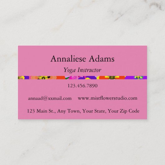 Yoga Peace Sign for Yoga Instructor White on Green Visitenkarte (Rückseite)