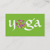Yoga Peace Sign for Yoga Instructor White on Green Visitenkarte (Vorderseite)