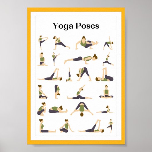 Yoga Pick a Pose Brain Break Poster (Gelb) (Vorne)