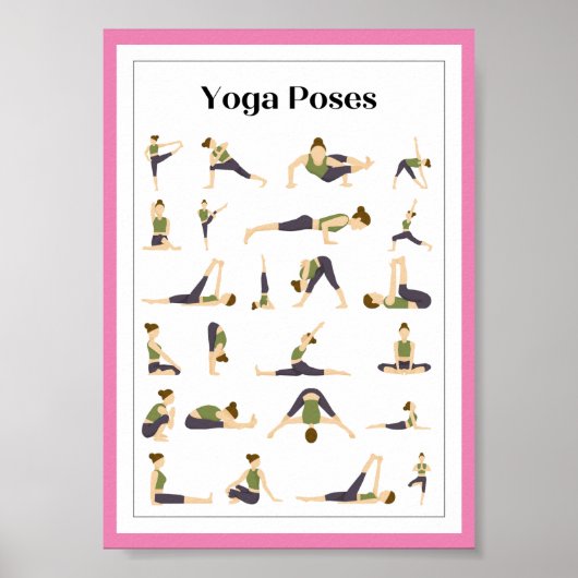 Yoga Pick a Pose Brain Break Poster (Pink) (Vorne)
