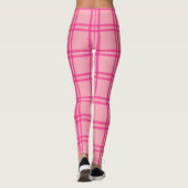 Yoga Pilates Barre Jiu Jitsu Customised Pink Check Leggings (Rückseite)
