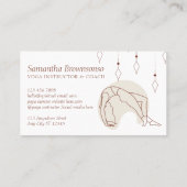 Yoga Pilates Coach für die braune Pose der Geometr Visitenkarte (Rückseite)