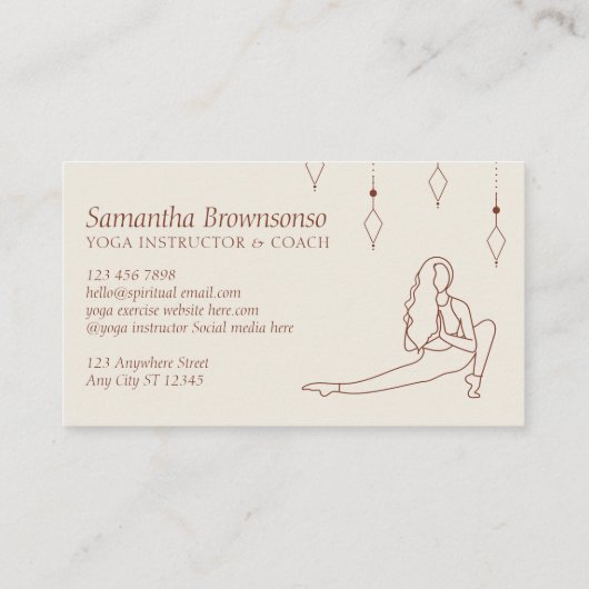 Yoga Pilates Fitness Gym Visitenkarte (Rückseite)