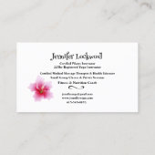 Yoga & Pilates Instructor Fuchsia Lily Visitenkarte (Rückseite)