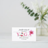 Yoga & Pilates Instructor Fuchsia Lily Visitenkarte (Stehend Vorderseite)