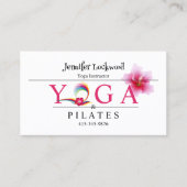 Yoga & Pilates Instructor Fuchsia Lily Visitenkarte (Vorderseite)