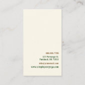 Yoga Pilates Meditation Business/Instructor Visitenkarte (Rückseite)