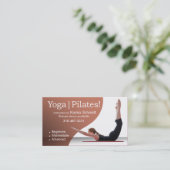 "Yoga | Pilates!" Pilates Anweisung, Yoga-Klasse Visitenkarte (Stehend Vorderseite)
