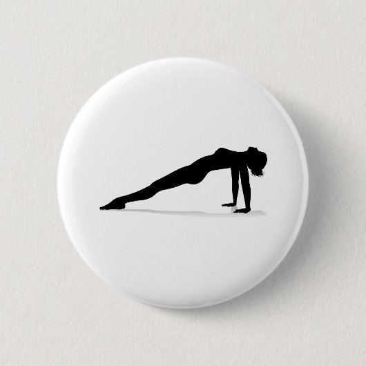 Yoga Pilates Pose Silhouette Button (Vorderseite)