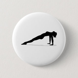 Yoga Pilates Pose Silhouette Button