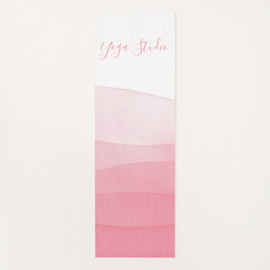 Yoga Pilates Reiki Studio Pink Ombre Wasserfarbe Yogamatte (Vorderseite)