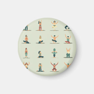 Yoga, Pilates, themenbezogenes Abzeichen Magnet