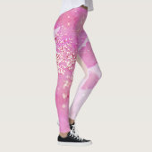 *~* Yoga Pilates Wasserfarbe Glitzer Rosa Leggings (Rechts)