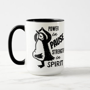 Yoga-Pinguin Schwarzweiß-Motivierend Tasse