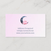 Yoga Pink Lotus Blume Moon Visitenkarte (Rückseite)