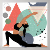 Yoga Pose Abstrakte Kunst Poster (Vorne)