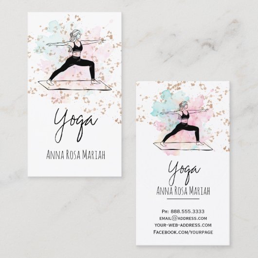 *~* Yoga Pose AP33 Rainbow Spiritual Chakra Visitenkarte (Vorne/Hinten)