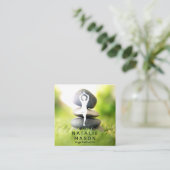 Yoga-Pose | Ausgewogene Steine Quadratische Visitenkarte (Stehend Vorderseite)