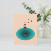 Yoga-Pose, Birdy auf den Felsen Postkarte (Stehend Vorderseite)