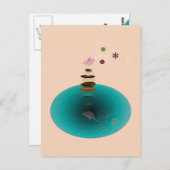 Yoga-Pose, Birdy auf den Felsen Postkarte (Vorne/Hinten)