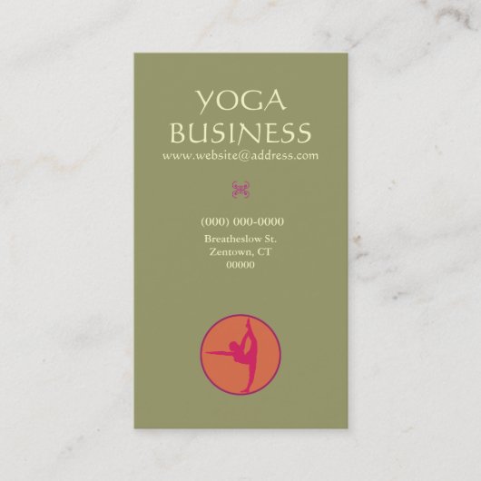 Yoga Pose Business Card Visitenkarte (Vorderseite)