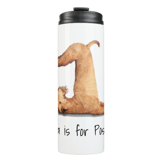 Yoga Pose Funny Dog Thermosbecher (Vorderseite)