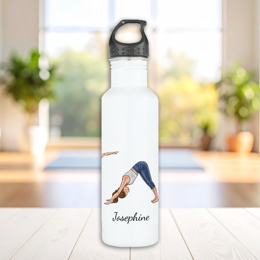 Yoga Pose Girls Illustration mit Individuelle Name Edelstahlflasche
