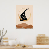 Yoga Pose Goldmond, modern abstrakt Zen Poster (Küche)