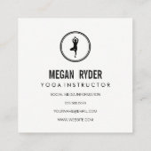 Yoga Pose Gray Texture Quadratische Visitenkarte (Rückseite)