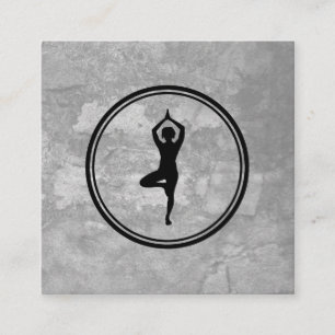 Yoga Pose Gray Texture Quadratische Visitenkarte