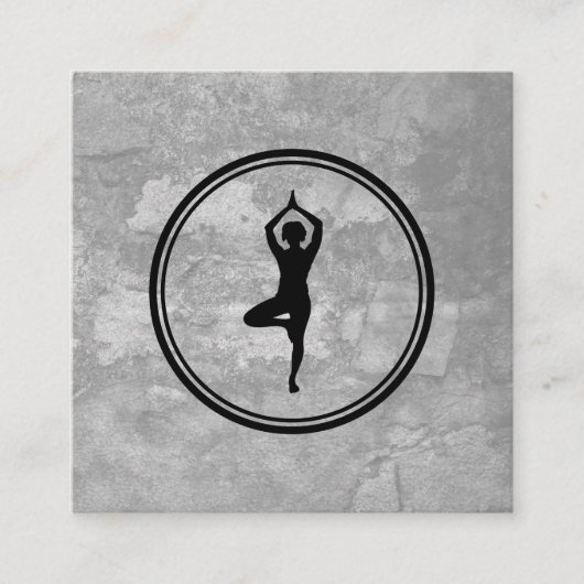 Yoga Pose Gray Texture Quadratische Visitenkarte (Vorderseite)
