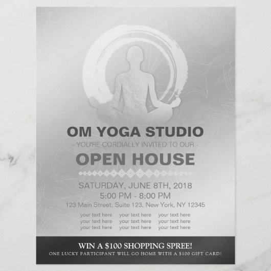 YOGA Pose Instructor Studio Open House ZEN Symbol Flyer (Vorne)