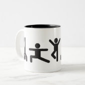 Yoga-Pose-Kaffee-Tasse Zweifarbige Tasse (Vorderseite Links)