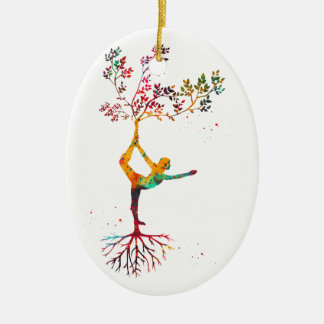 Yoga-Pose Keramik Ornament