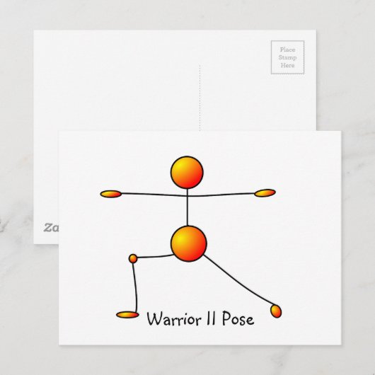 Yoga Pose - Krieger II Pose Postkarte (Vorne/Hinten)