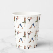 Yoga-Pose-Lades Farbige Achtsamkeitsmuster Pappbecher (Rechts)