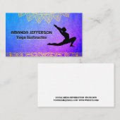 Yoga-Pose | Lila Textur | Stammdruck Visitenkarte (Vorne/Hinten)